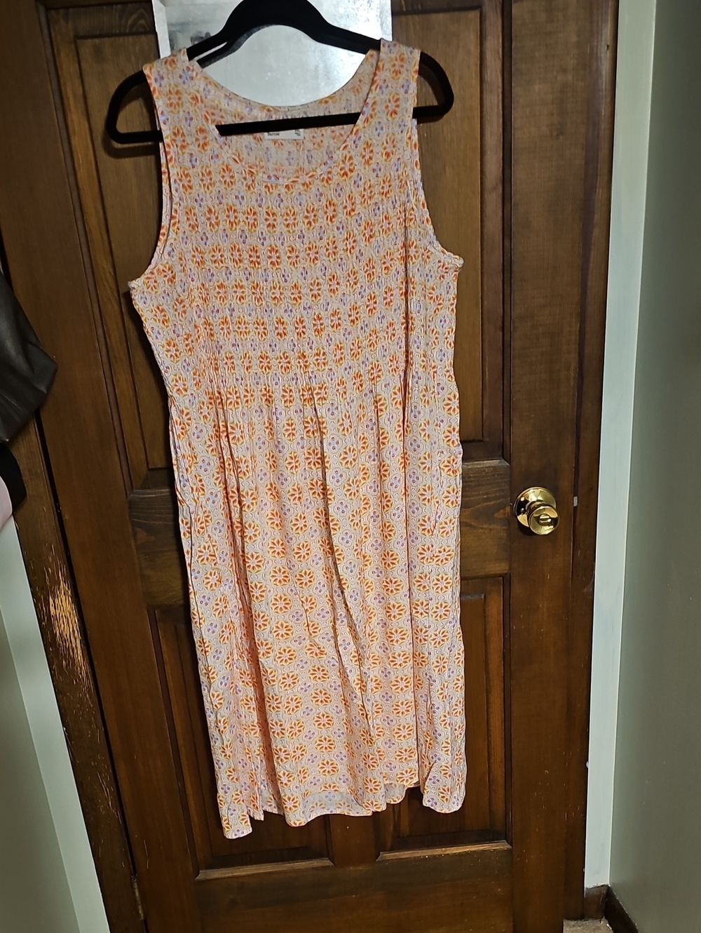 croft & barrow Orange Floral Sleeveless Midi Dress